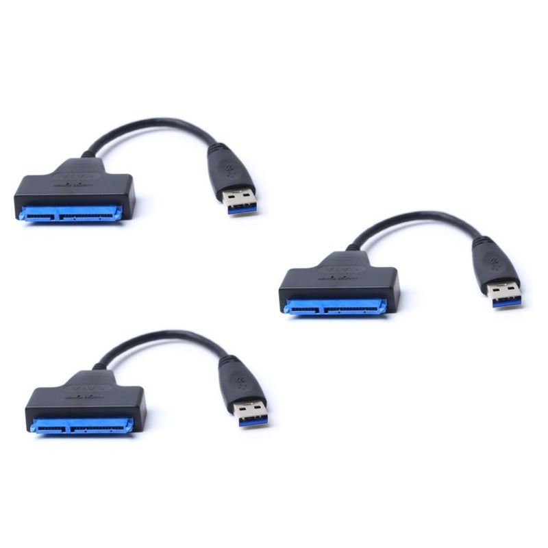 3 Pack USB 3 0 to SATA Adapter Cable 500Mbps for 2 5 Inch Hard Drive Portable - Image 1